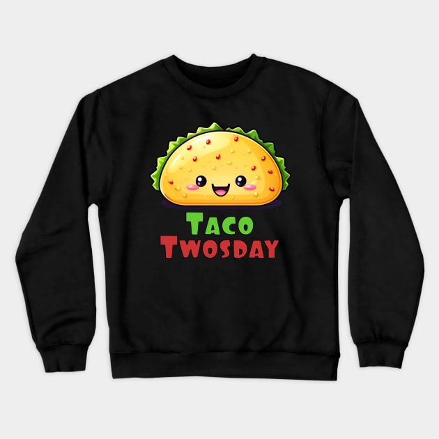 Taco twosday cute kawaii design Crewneck Sweatshirt by Edgi